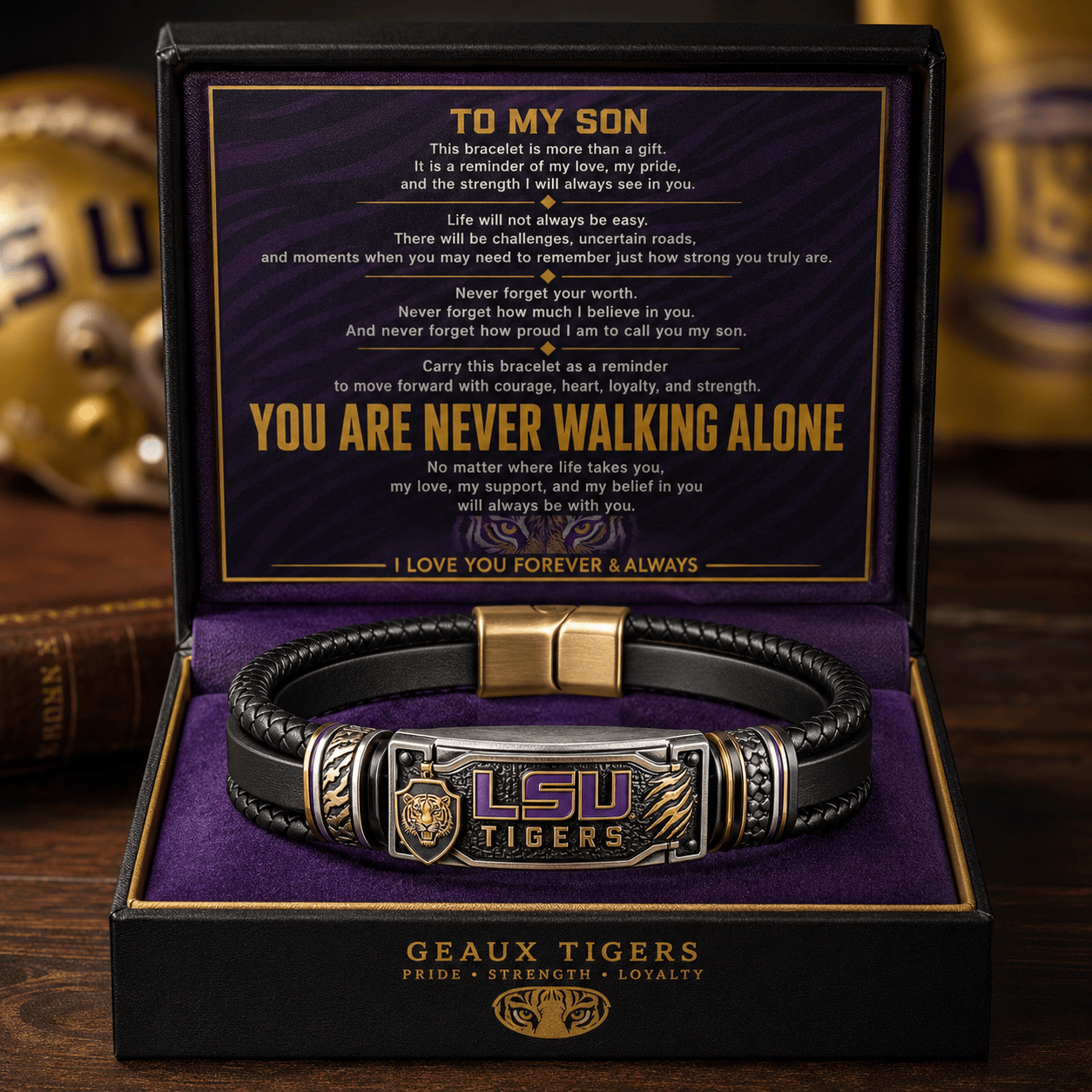 LSU Braided Bracelet Set LNTH